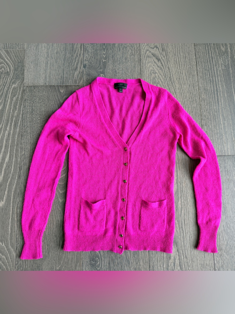 J. Crew Italian-Spun Alpaca Blend Bling Button Cardigan Sweater in Pink Size S